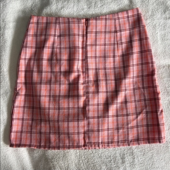 Random Plaid Side Slit Sheath Mini Skirt - Picture 2 of 2